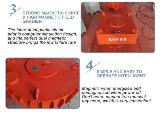 750 KG Hochmagnetfeldförderband Magnetseparator Hängender Elektromagnetischer Separator