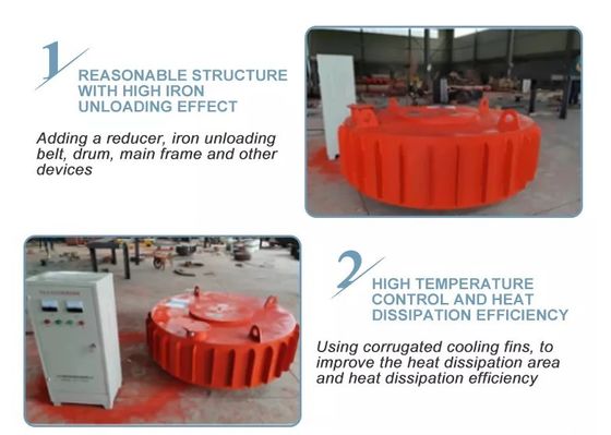 Elektromagnetischer Separator für die Eisentrennung mit automatischer Reinigung